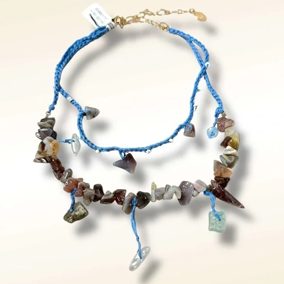 Free People Ariana Ost Paris Single Layer Necklace NWT Bohemian Beach Artisanal - Picture 5 of 16